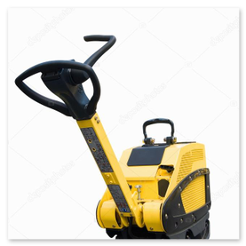 Zagęszczarka podczas zasypywania wykopu