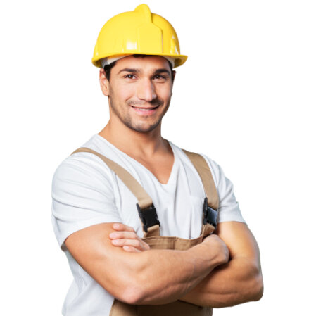 Zespół na budowie w środkach ochrony indywidualnej